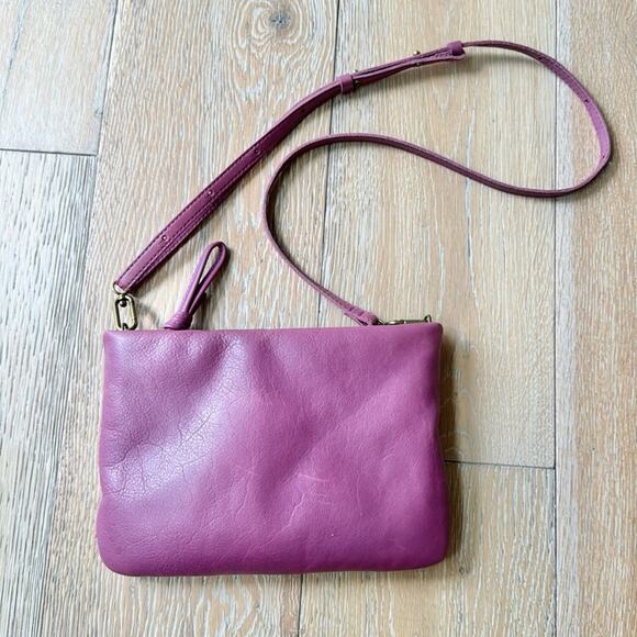 NWT Madewell The Puffer Leather Crossbody Bag Warm Violet Pink - Picture 3 of 6